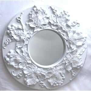 Decorative Mirror Leaves Lightweight Plaster Home Decor 17.5" x 17.5" x 1"